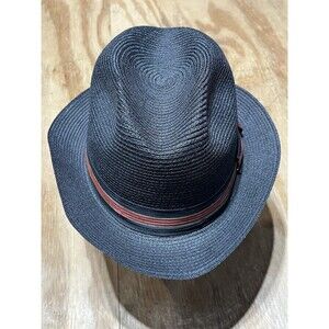 barlesoni hat Fedora Men 7 3/8 Black Milan Weave @graybin